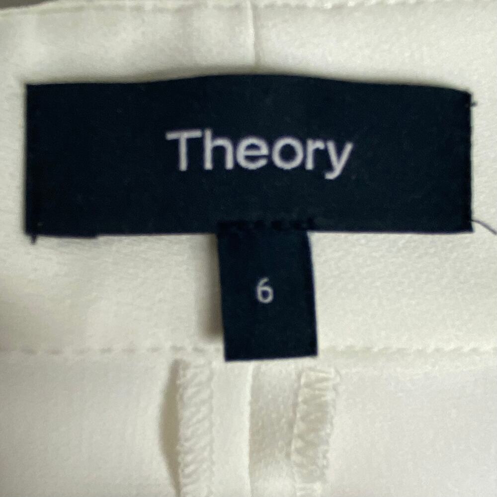 Theory Womens Size 6 Ivory High Slit Crepe Dress Pants Trousers Wide Leg NEW - Picture 7 of 8